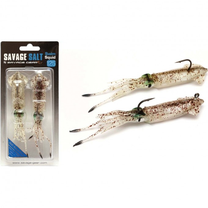 Приманка SAVAGE GEAR 3D TPE Swim Squid 125mm 25g Green Eye 2pcs 62429